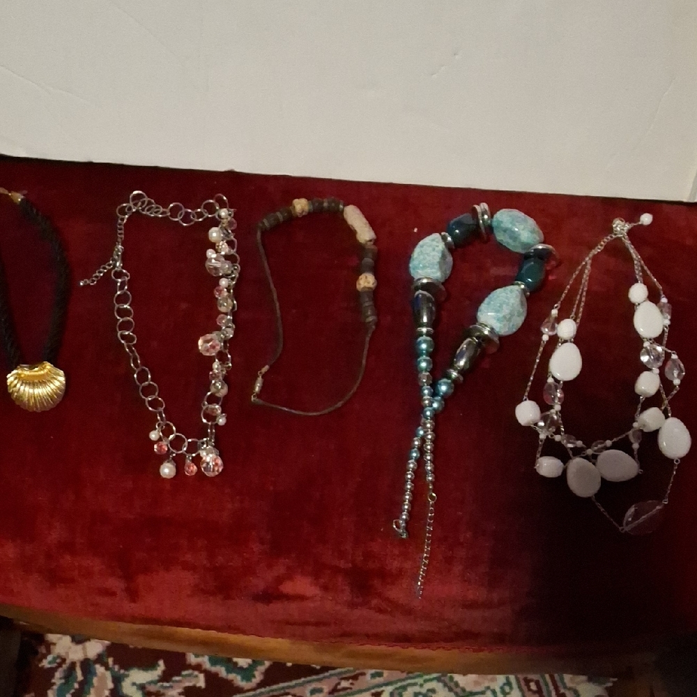 Various Beaded Necklace Collection Set Of Five - (CJ003)